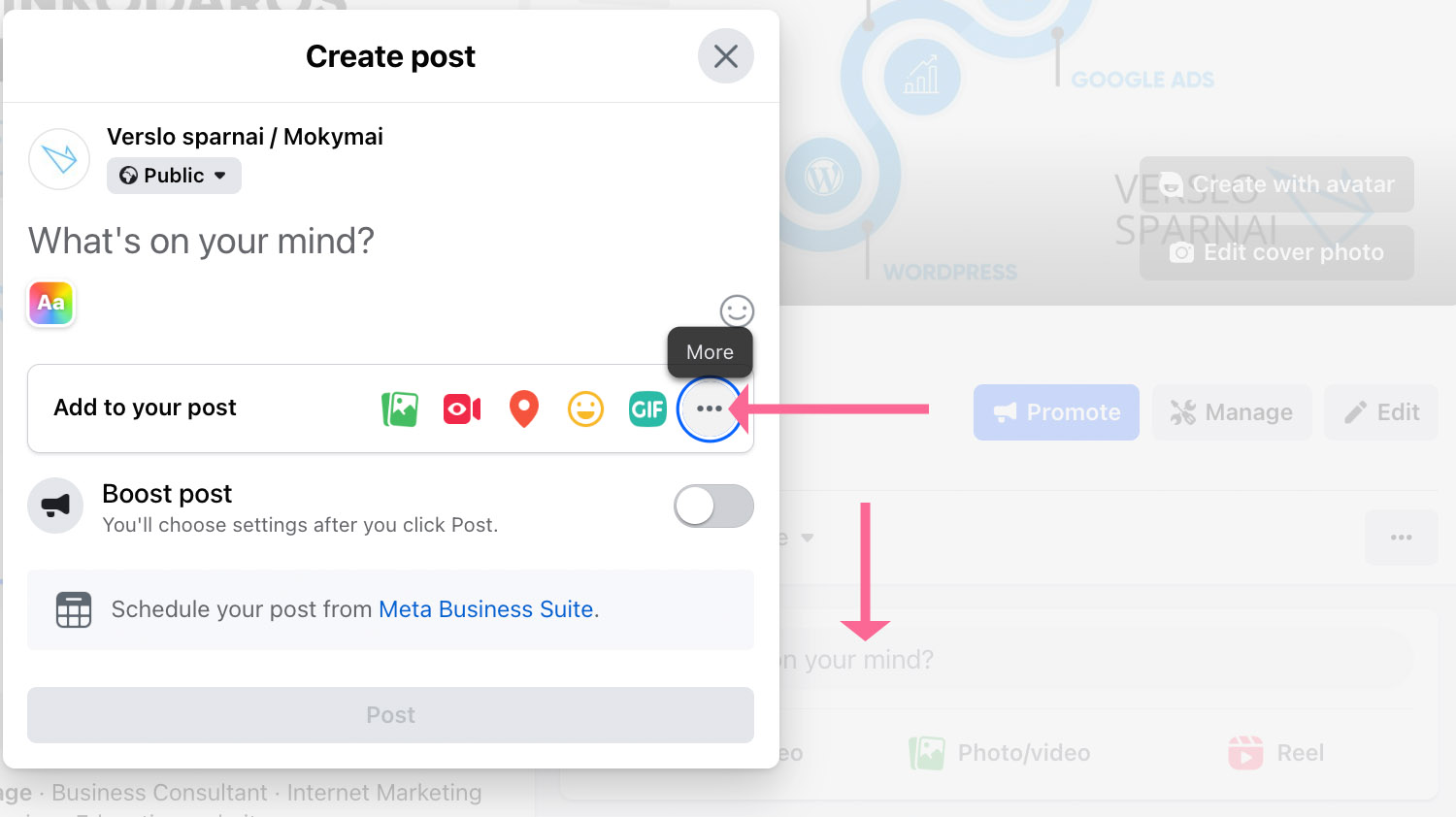 Facebook puslapio įrašų formatai