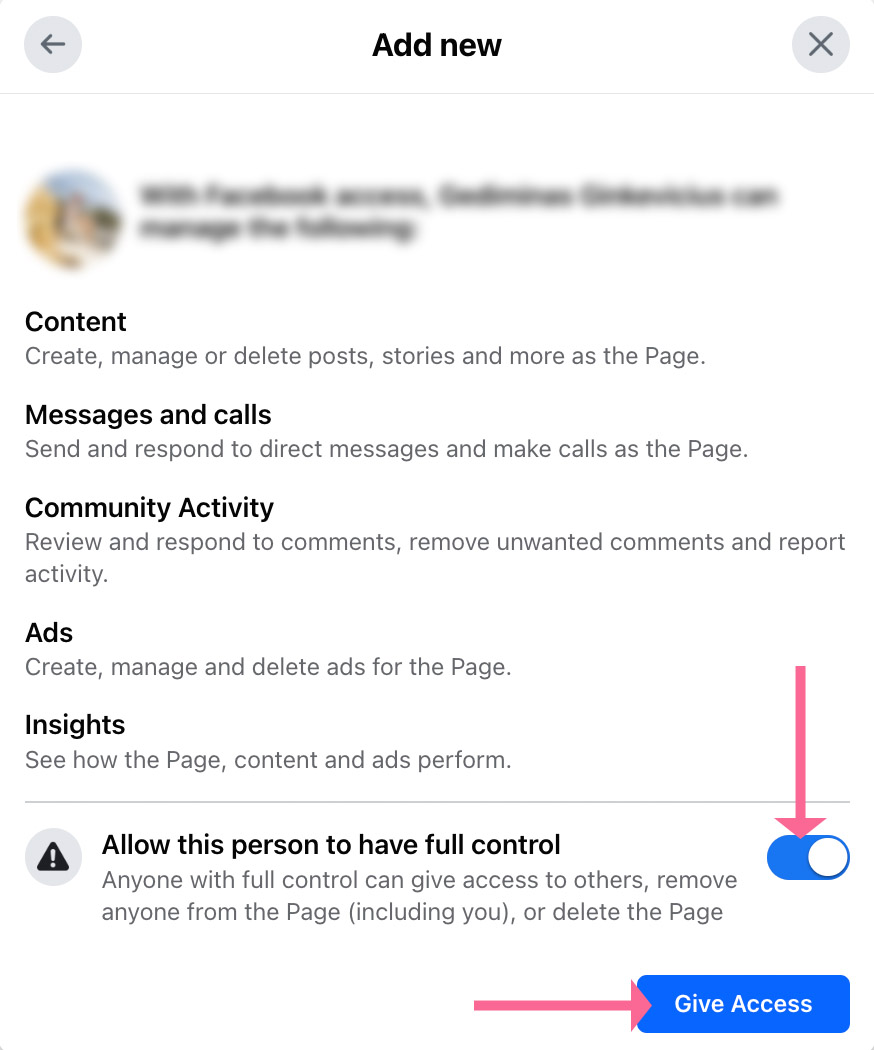 Facebook puslapio administratoriai