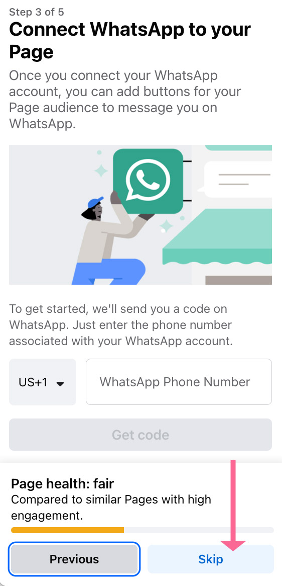 Facebook puslapis ir WhatsApp