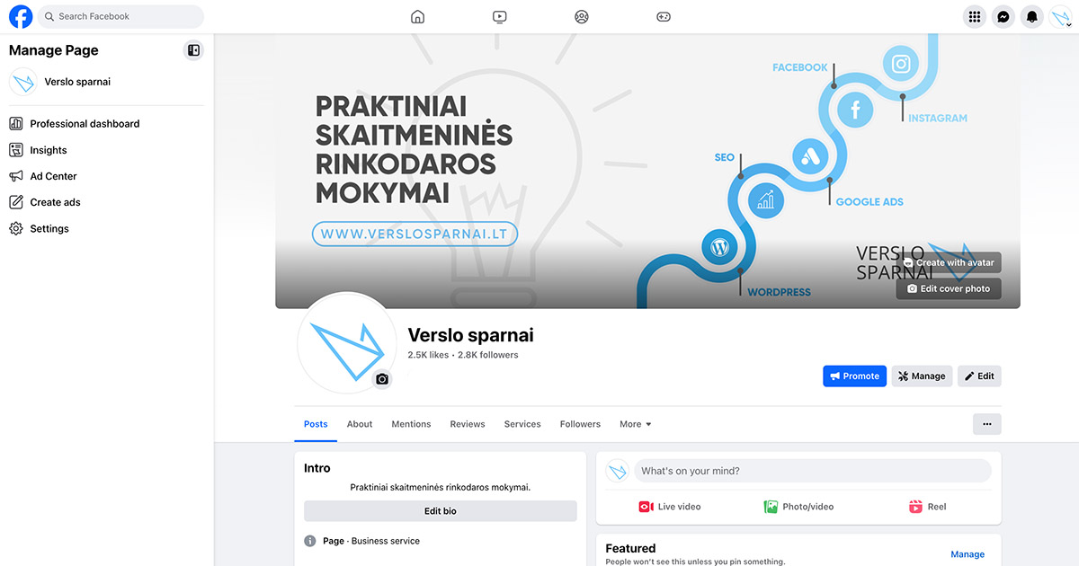 Kaip sukurti Facebook puslapį