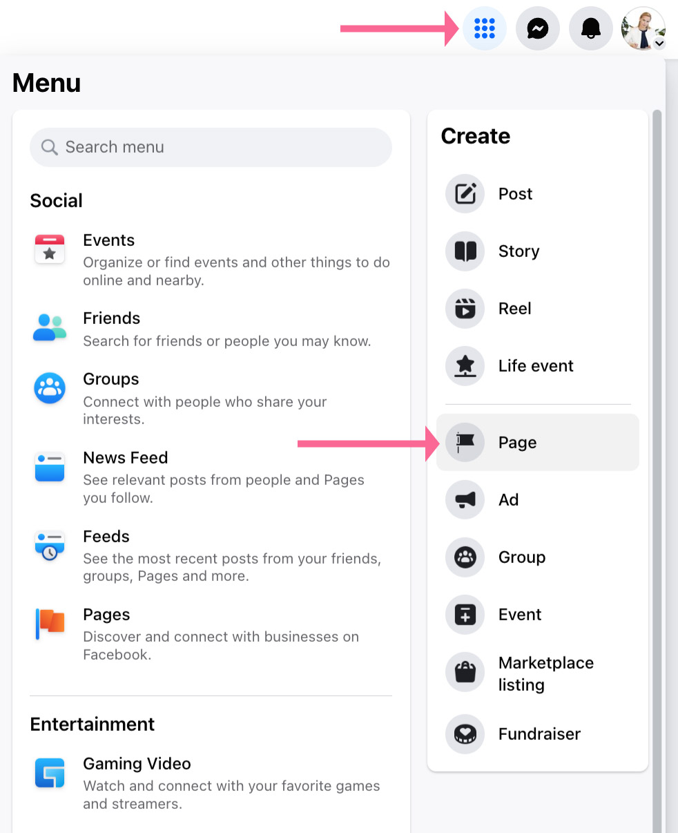 Kurti Facebook puslapį
