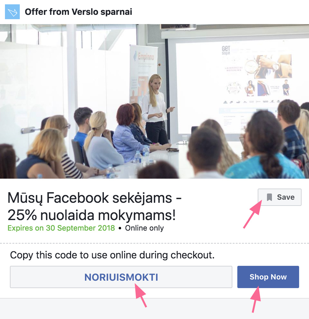 Facebook formatai: platesnis pasiūlymo aprašymas