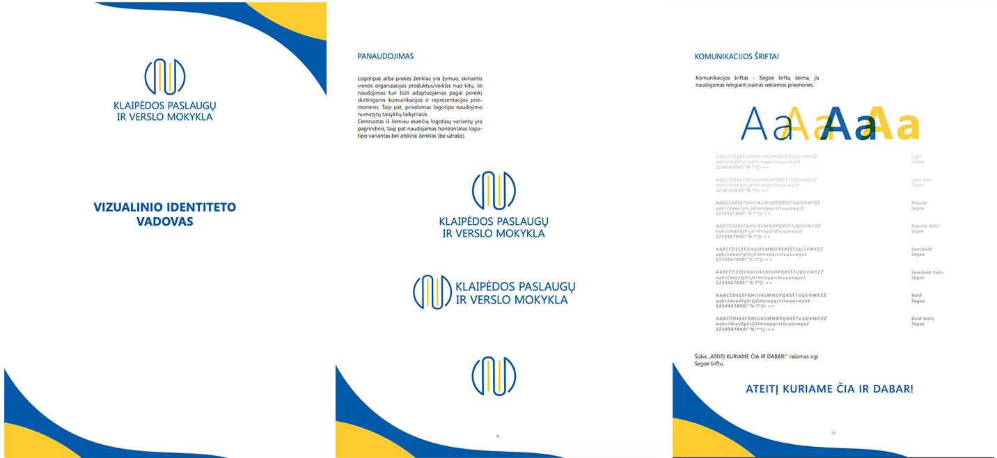 Klaipėdos paslaugų ir verslo mokyklos vizualinio identiteto vadovas